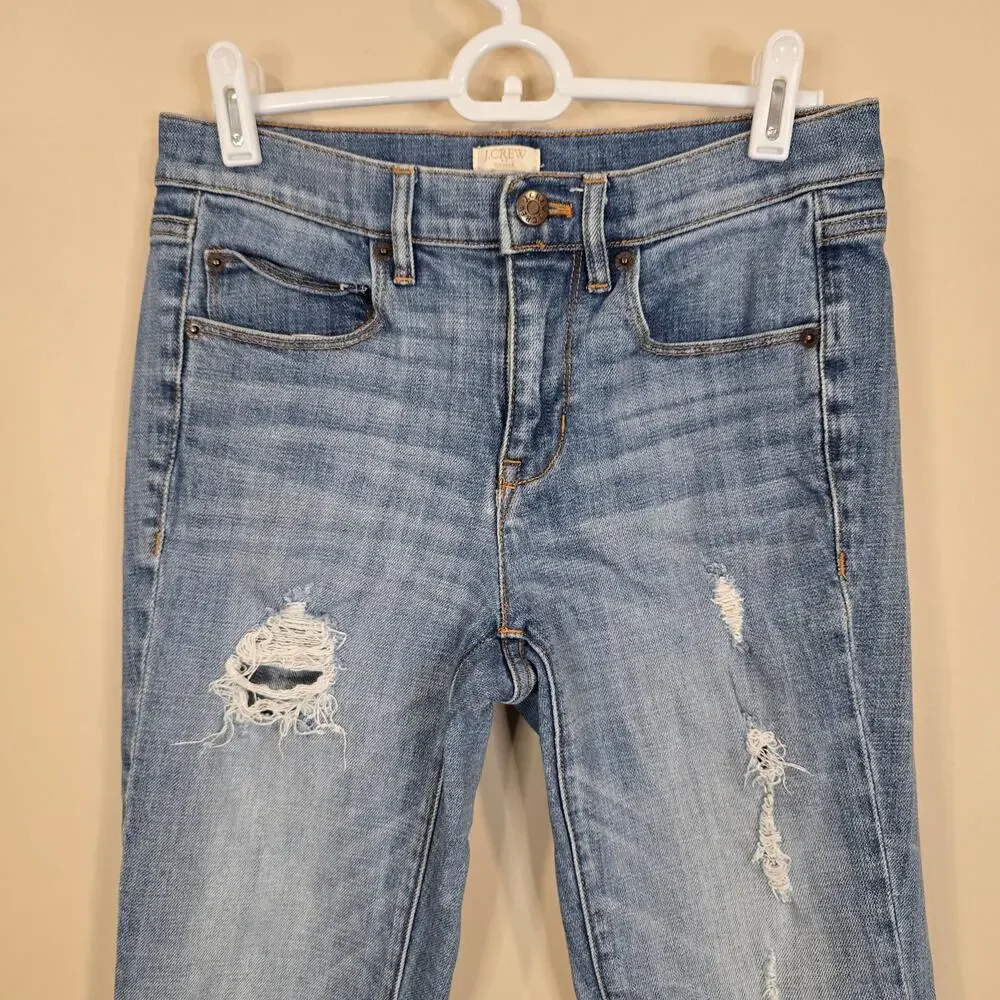 Women's J. Crew Toothpick Distressed Denim Jeans | Size 24
